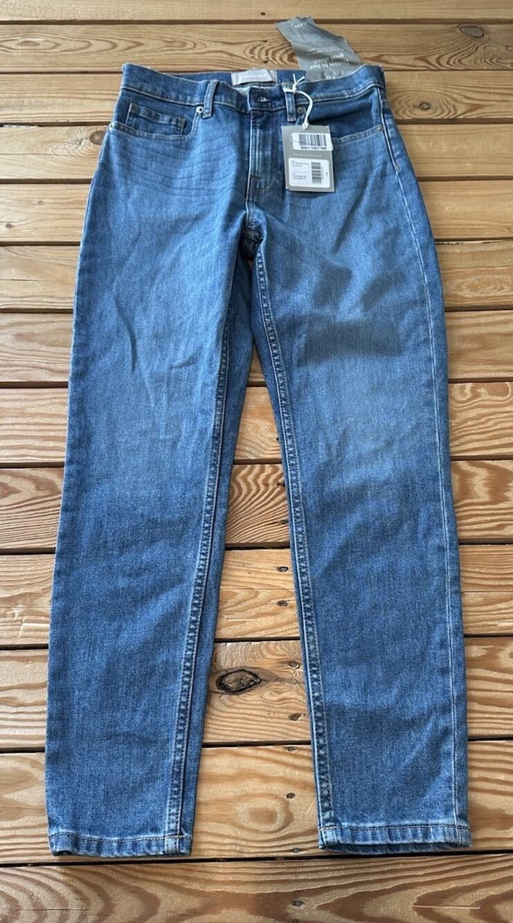 Everlane NWT Women’s High Rise Skinny jeans Size 27 Ankle Blue D11